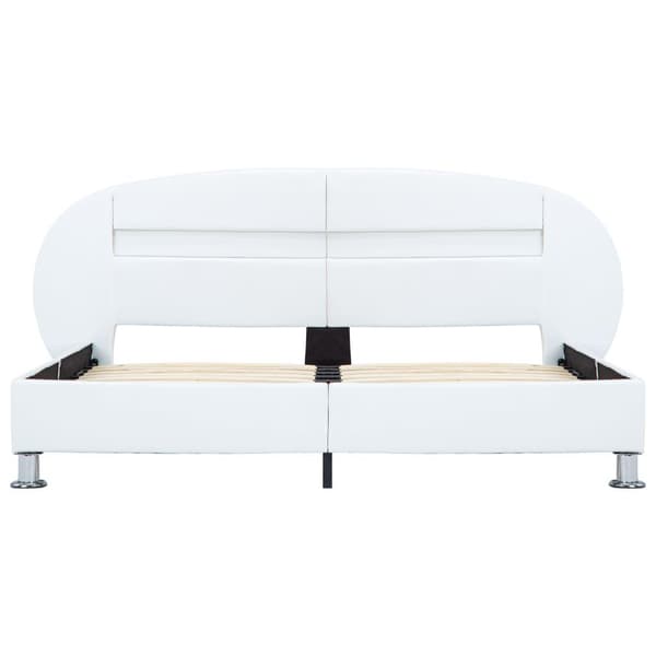 vidaXL Sängram med LED vit konstläder 180x200 cm Vit