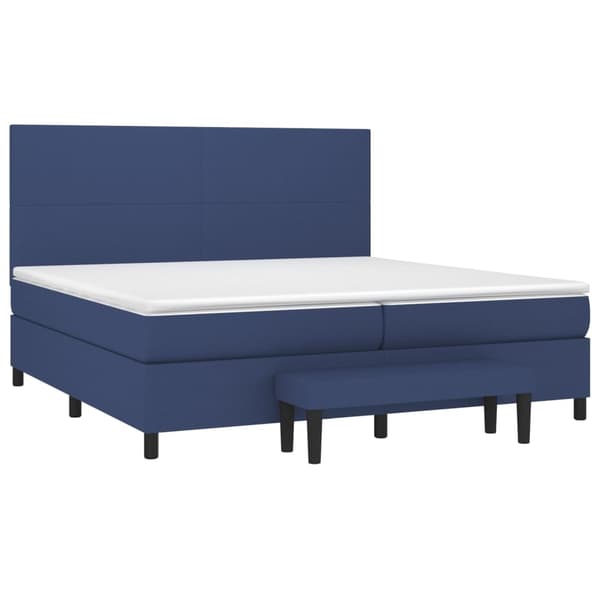 vidaXL Ramsäng med madrass blå 200x200 cm tyg Blå