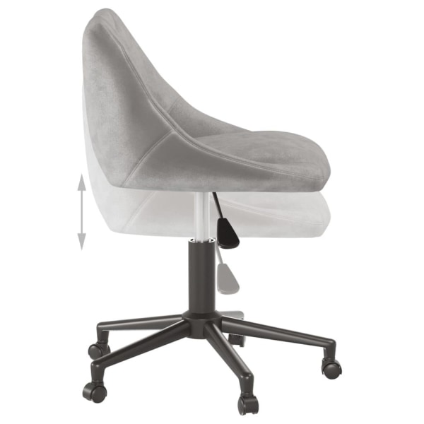 vidaXL Snurrbar kontorsstol ljusgrå sammet grå