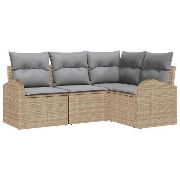 vidaXL Trädgårdsoffset Beige konstrotting Beige
