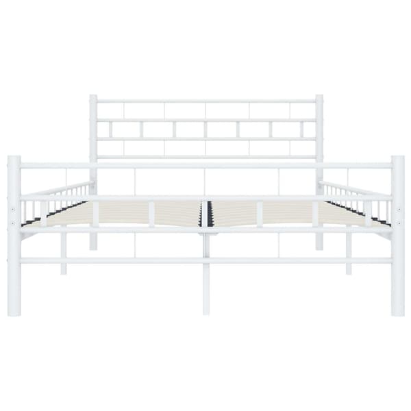 vidaXL Sängram vit metall 120x200 cm Vit