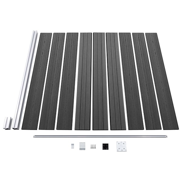 vidaXL Staketpaneler WPC 965x(105-186) cm svart Svart