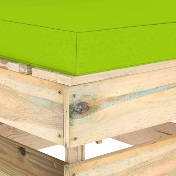 vidaXL Mittensektion med dynor till pallsoffa tryckimpregnerat trä Grön