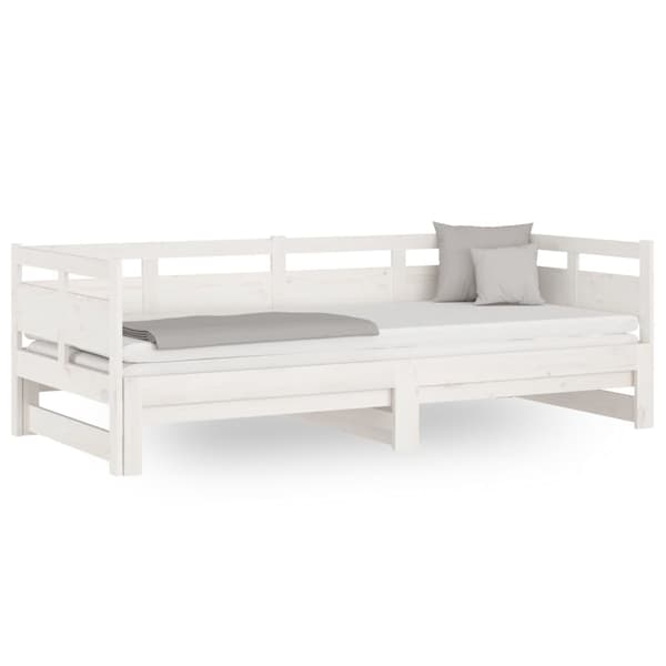 vidaXL Bäddsoffa vit massiv furu 2x(80x200) cm Vit