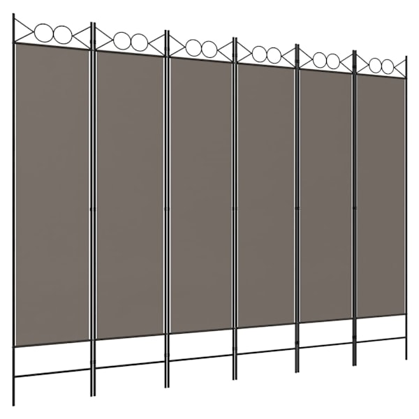vidaXL Rumsavdelare 6 paneler antracit 240x220 cm tyg Antracit