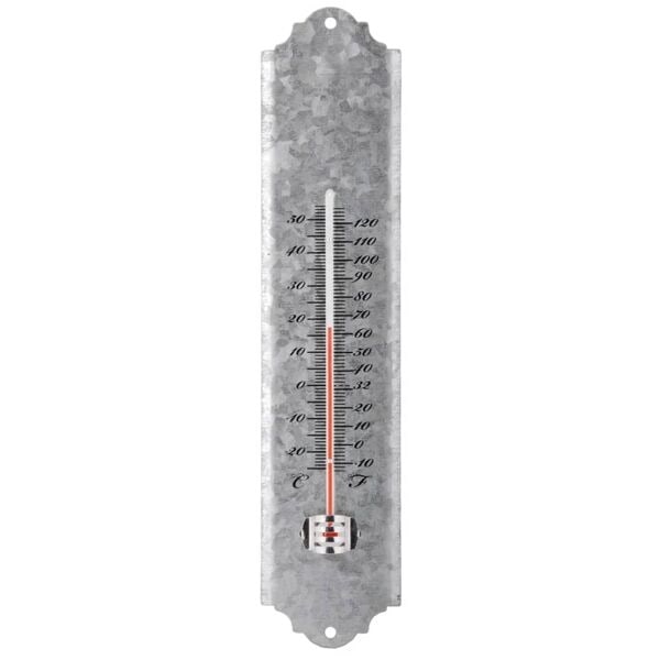 Esschert Design Väggtermometer skrotzink 30 cm OZ10 grå