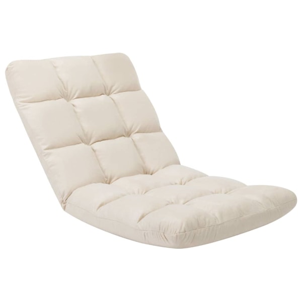 vidaXL Golvstol vikbar gräddvit mikrofiber Creme