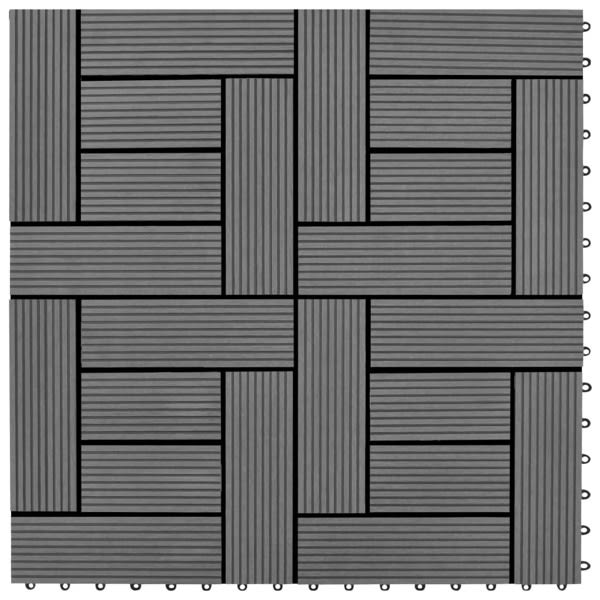 vidaXL Trall 22 st 30x30 cm 2 kvm WPC grå grå