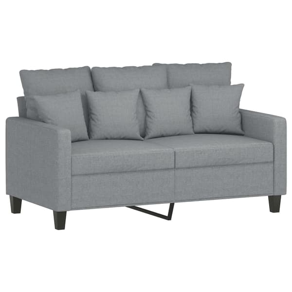 vidaXL Soffgrupp med dynor 3 delar Ljusgrå tyg Grå