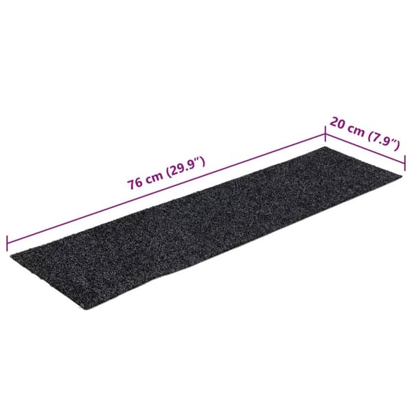vidaXL Trappmattor självhäftande 15 st 76x20 cm mörkgrå rektangulära grå