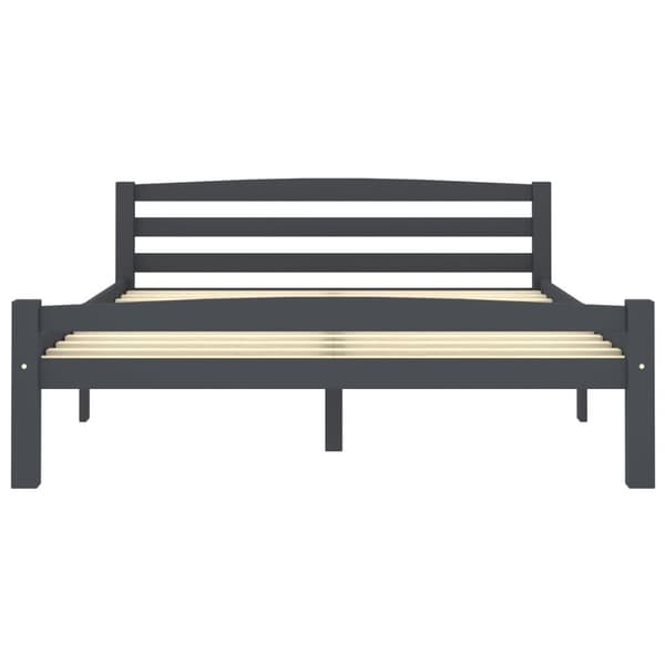 vidaXL Sängram mörkgrå massiv furu 140x200 cm grå