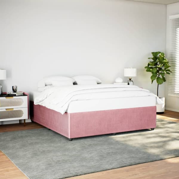 vidaXL Sängram rosa 180x200 cm sammet Rosa
