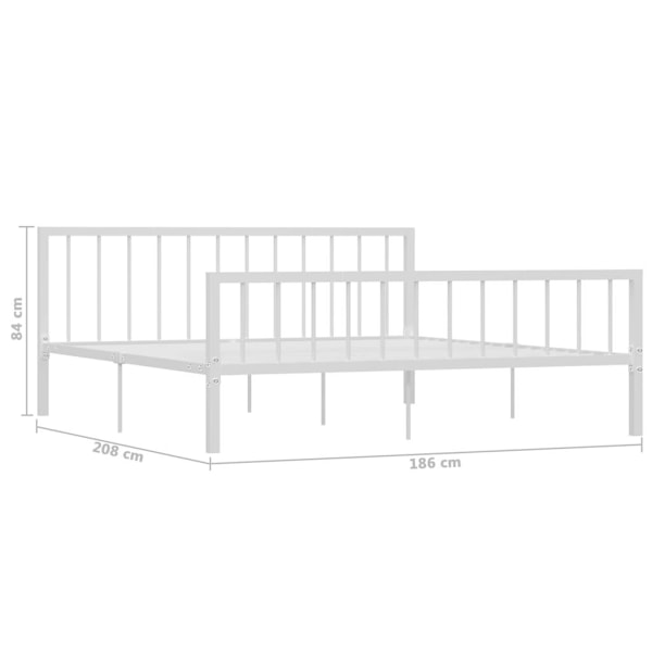 vidaXL Sängram vit metall 180x200 cm Vit