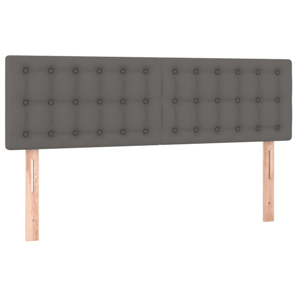 vidaXL Ramsäng med bäddmadrass grå 140x190 cm konstläder Grå