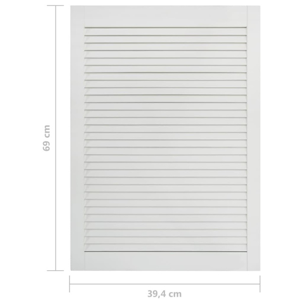 vidaXL Skåplucka lamelldesign vit 69x39,4 cm massiv furu Vit