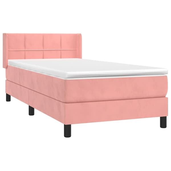 vidaXL Ramsäng med madrass rosa 80x200 cm sammet Rosa