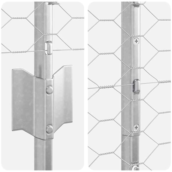 vidaXL Utomhus hexagonal stängsel med stolpe 50 x 1,2 m Silver Mesh Silver