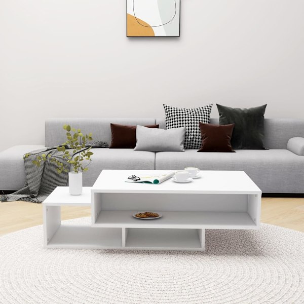vidaXL Soffbord vit 105x55x32 cm konstruerat trä Vit