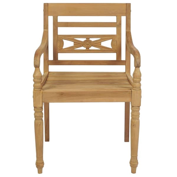 vidaXL Bataviastolar med dynor 8 st massiv teak Vit