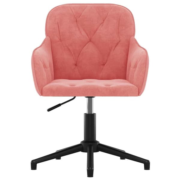 vidaXL Snurrbara matstolar 2 st rosa sammet Rosa