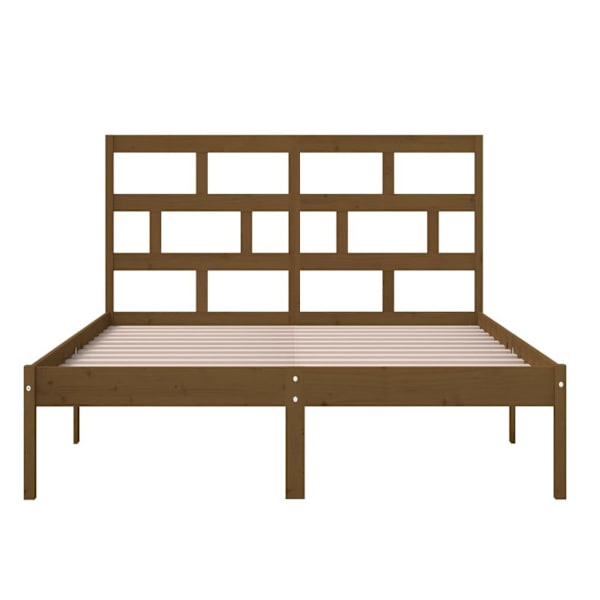vidaXL Sängram honungsbrun massiv furu 120x200 cm Brun