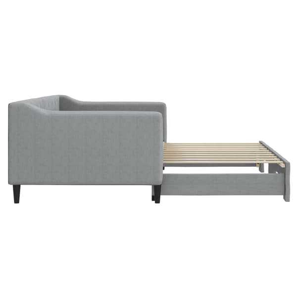 vidaXL Dagbädd utdragbar ljusgrå 90x190 cm tyg Grå