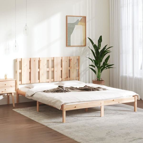 vidaXL Sängram massiv furu 160x200 cm Brun