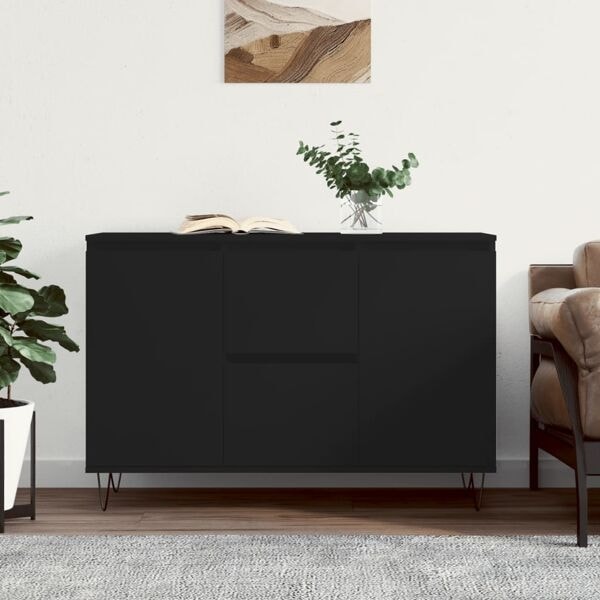 vidaXL Skänk svart 104x35x70 cm konstruerat trä Svart