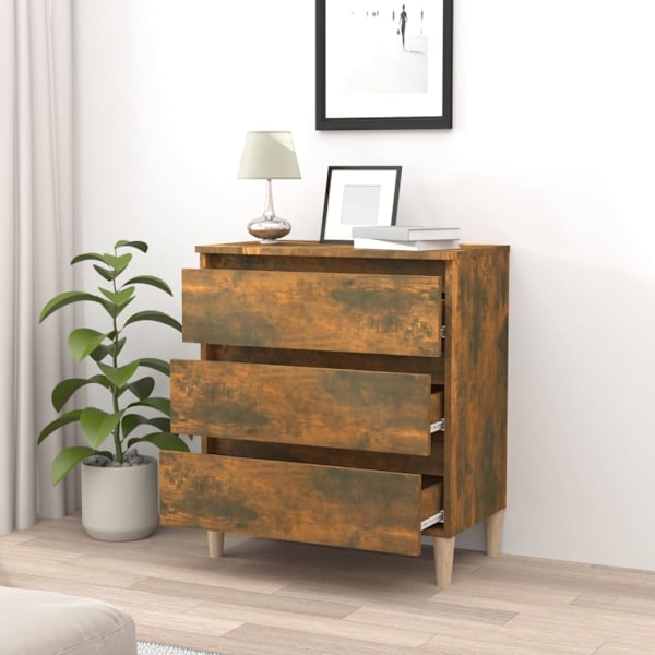 vidaXL Byrå rökfärgad ek 60x35x69 cm konstruerat trä Brun