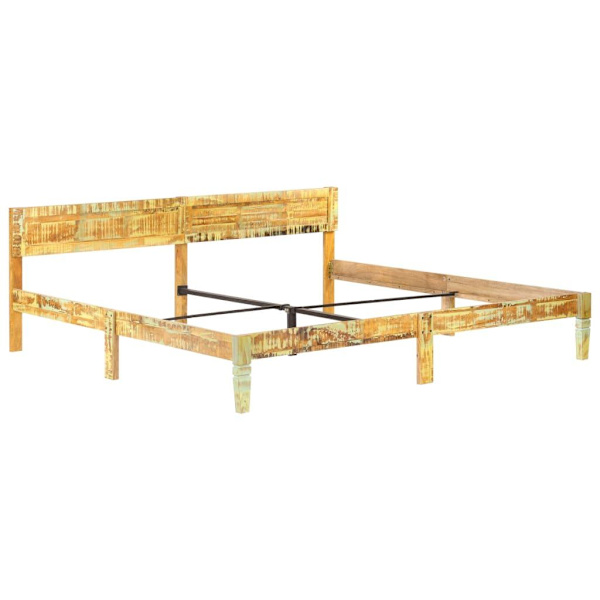 vidaXL Sängram massivt återvunnet trä 200x200 cm Brun