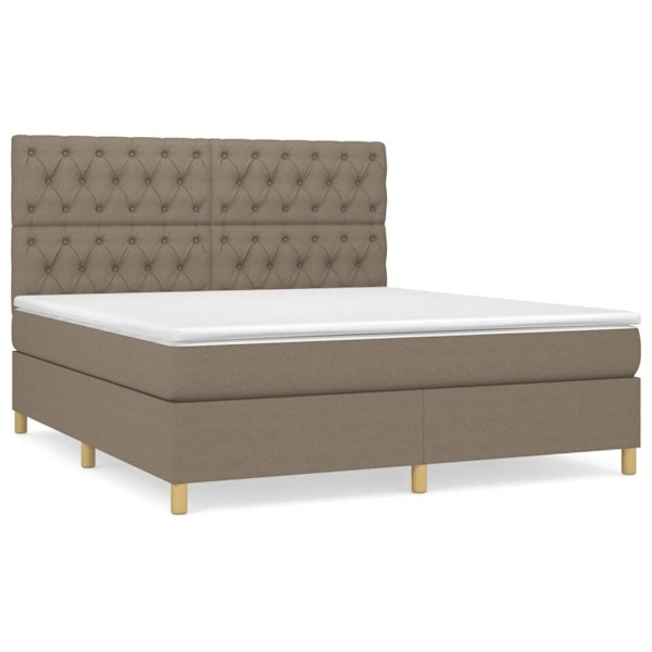 vidaXL Ramsäng med madrass taupe 160x200 cm tyg Taupe