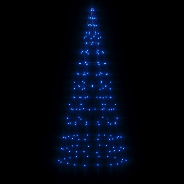 vidaXL LED julgran på flaggstång 200 LED blå 180 cm Blå