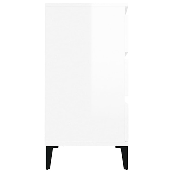 vidaXL Byrå vit högglans 60x35x70 cm konstruerat trä Vit