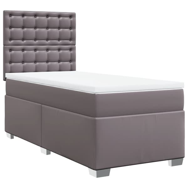 vidaXL Ramsäng med madrass grå 100x200 cm konstläder Grå