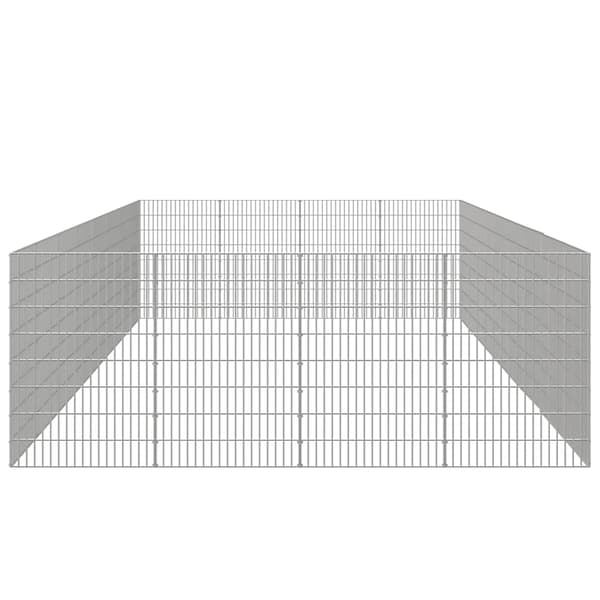 vidaXL Husdjursbur 24-panel 54x80 cm galvaniserat järn Silver