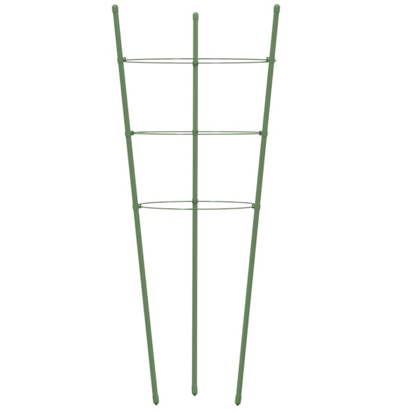 vidaXL Växtstöd med 3 ringar 5 st grön 45 cm stål