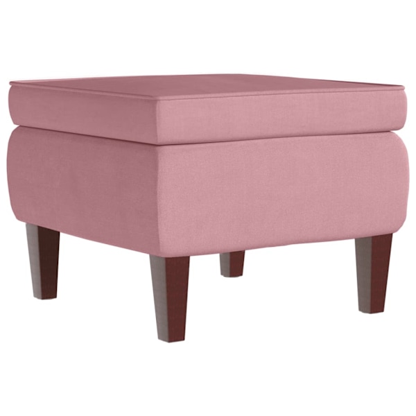 vidaXL Pall med träben rosa sammet Rosa