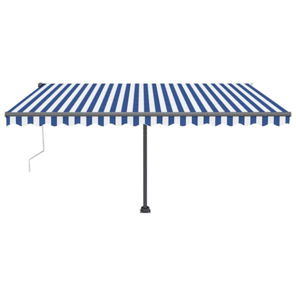 vidaXL Fristående markis automatisk 400x350 cm blå/vit Blå