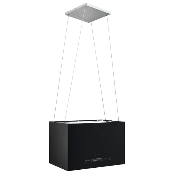 vidaXL Hängande köksfläkt touchsensor LCD 55 cm pulverlackerat stål Svart