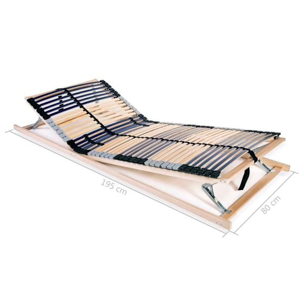 vidaXL Ribbotten med 42 ribbor 2 st 7 zoner 80x200 cm Brun
