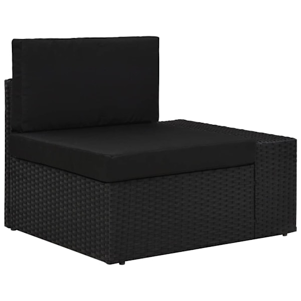 vidaXL Loungeset för trädgården 4 delar konstrotting svart Svart