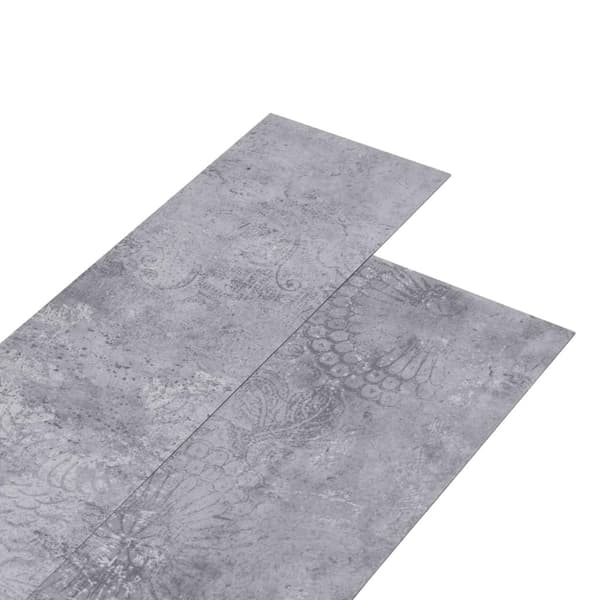 vidaXL Ej självhäftande PVC-golvplankor 5,26 m² 2 mm cementgrå grå