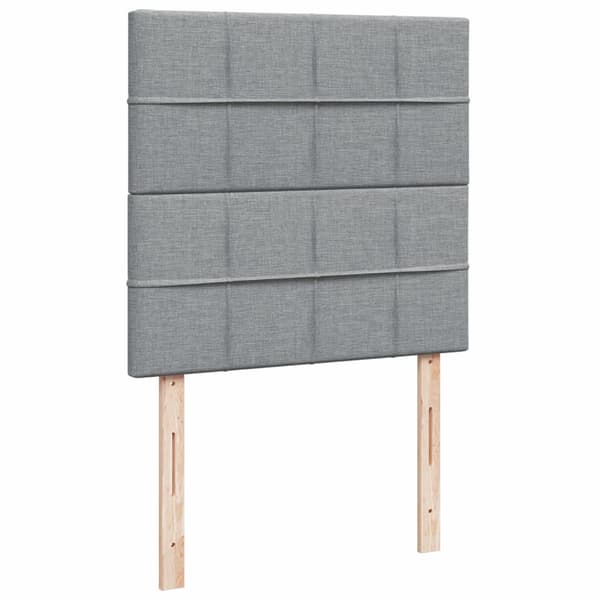 vidaXL Ramsäng med madrass ljusgrå 80x200 cm tyg Grå