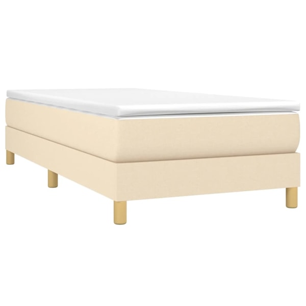 vidaXL Sängram utan madrass gräddvit 90x190 cm tyg Kräm