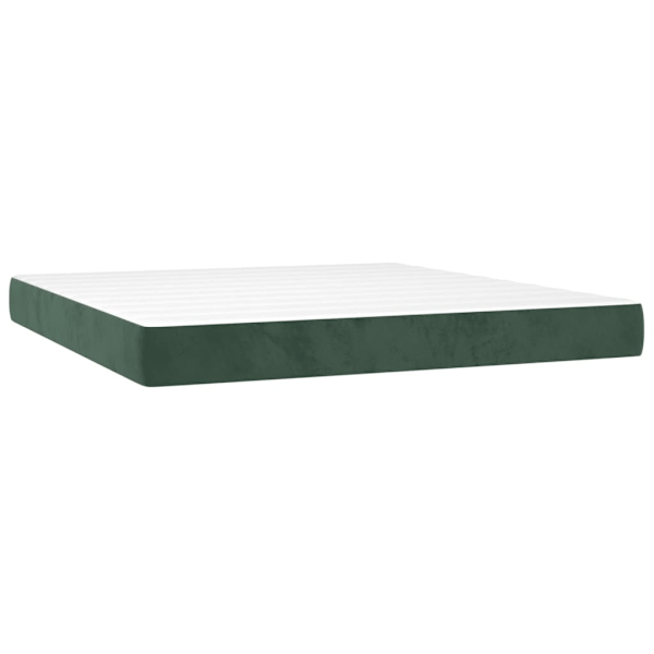 vidaXL Ramsäng med madrass mörkgrön 160x200 cm sammet Grön