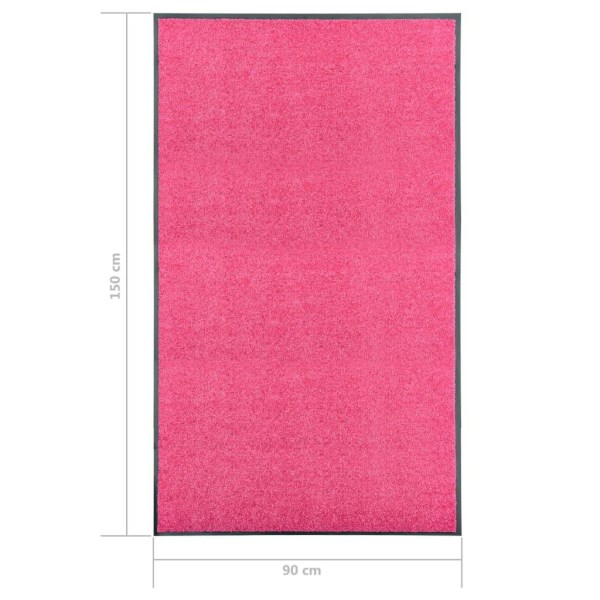 vidaXL Dörrmatta tvättbar rosa 90x150 cm Rosa