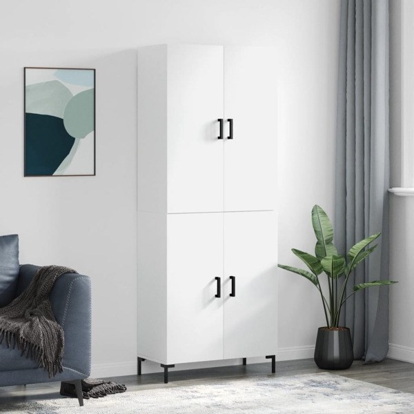 vidaXL Högskåp vit 69,5x34x180 cm konstruerat trä Vit