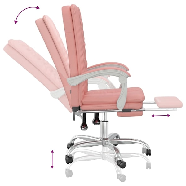 vidaXL Kontorsstol rosa konstläder Rosa