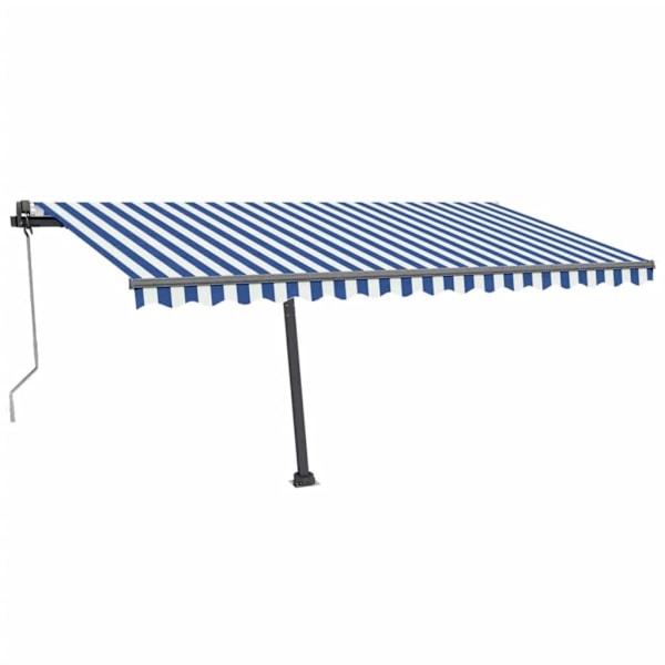 vidaXL Fristående markis automatisk 400x350 cm blå/vit Blå