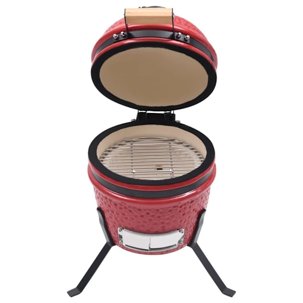 vidaXL Kamado Rökgrill 2-i-1 keramik 56 cm röd Röd